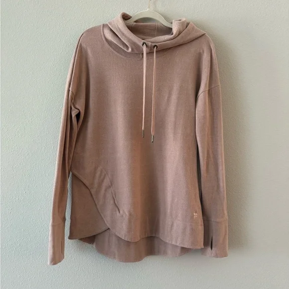 Sweaty Betty Escape Luxe Fleece Funnel Neck Hoodie Misty Rose Pink Medium - Picture 2 of 5